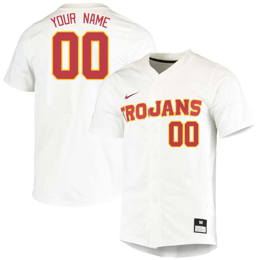 Custom USC Trojans Name And Number College Baseball Jerseys Stitched-White - Click Image to Close